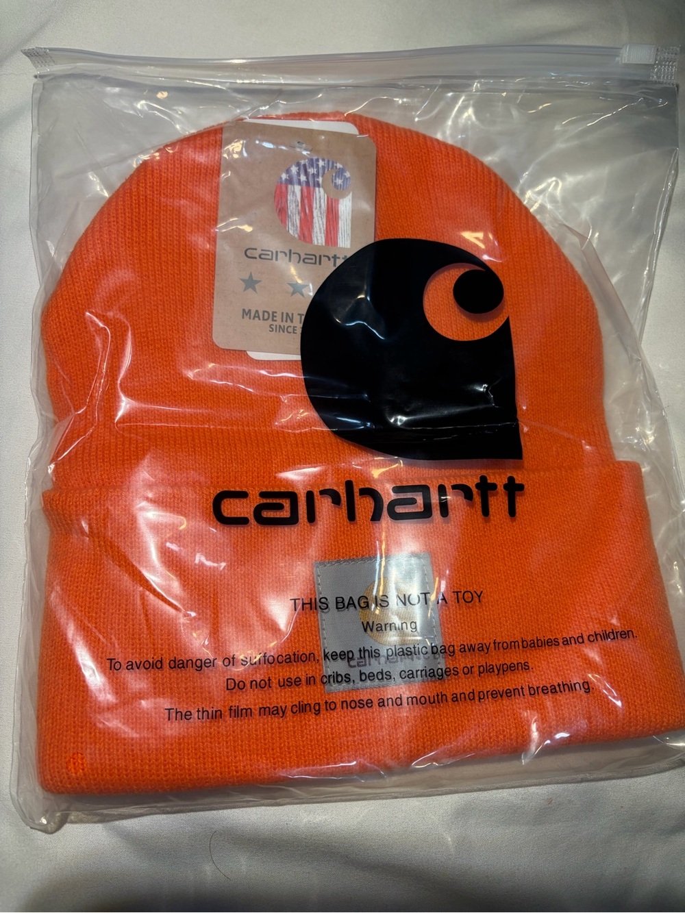 Carhartt High-Visibility Orange Cuffed Beanie